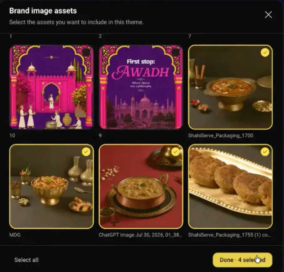 Brand photography set for a restaurant, styled consistently across every dish