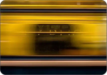 Blurred yellow train reference