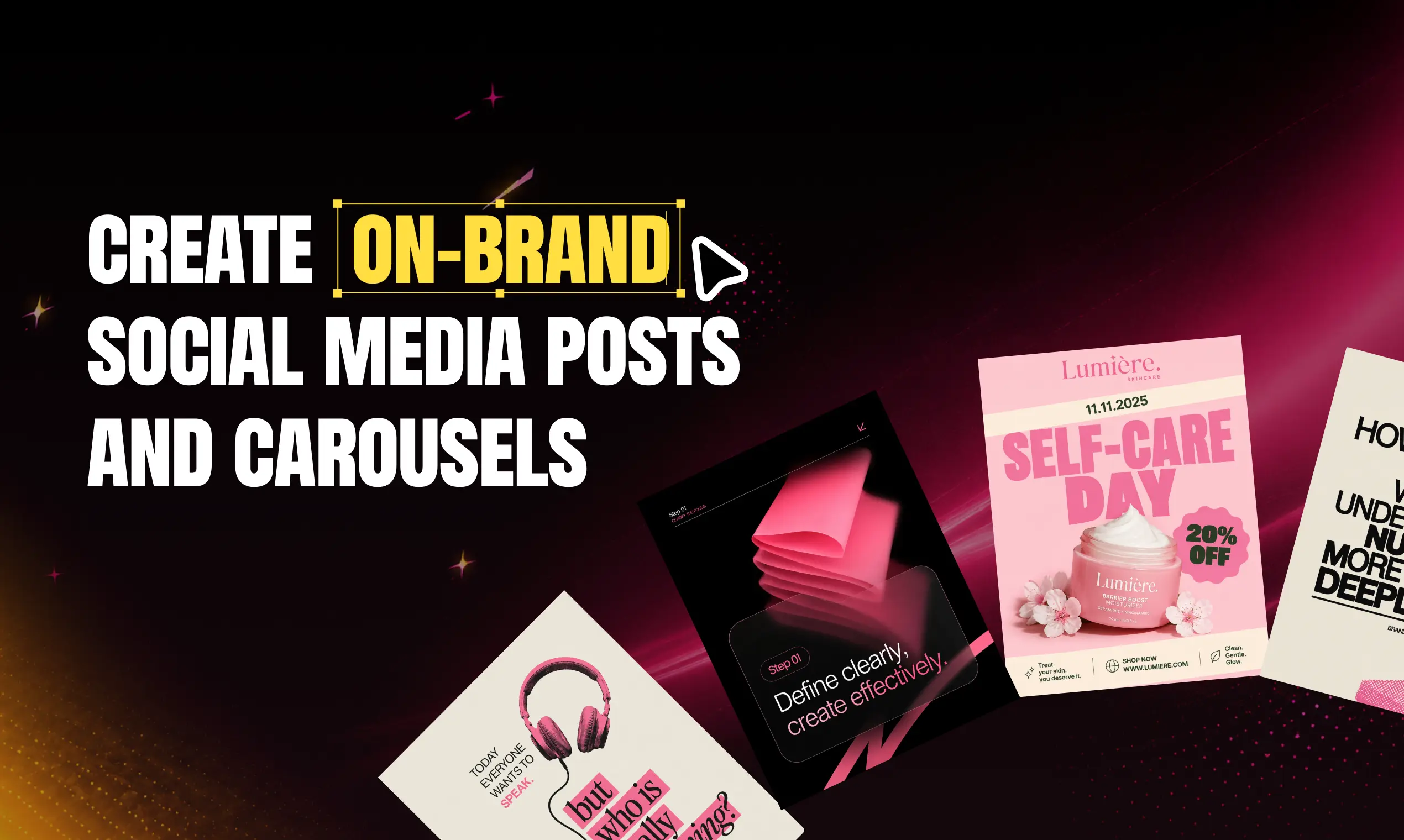 Our new AI builder that turns your ideas into full, ready-to-publish carousel posts.