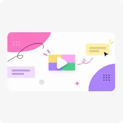 A motion graphics timeline editor with colorful animated shapes