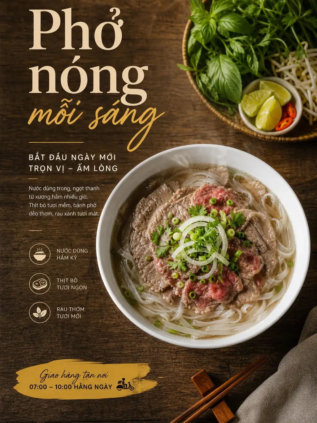 Ví dụ bài đăng mạng xã hội về Nhà hàng & Cafe số 1
