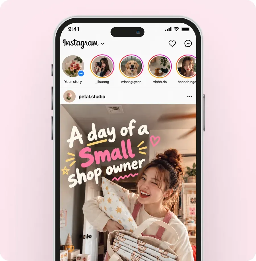 Instagram post preview displayed on a phone