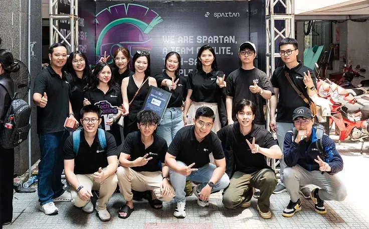 The Spartan team at a tech event