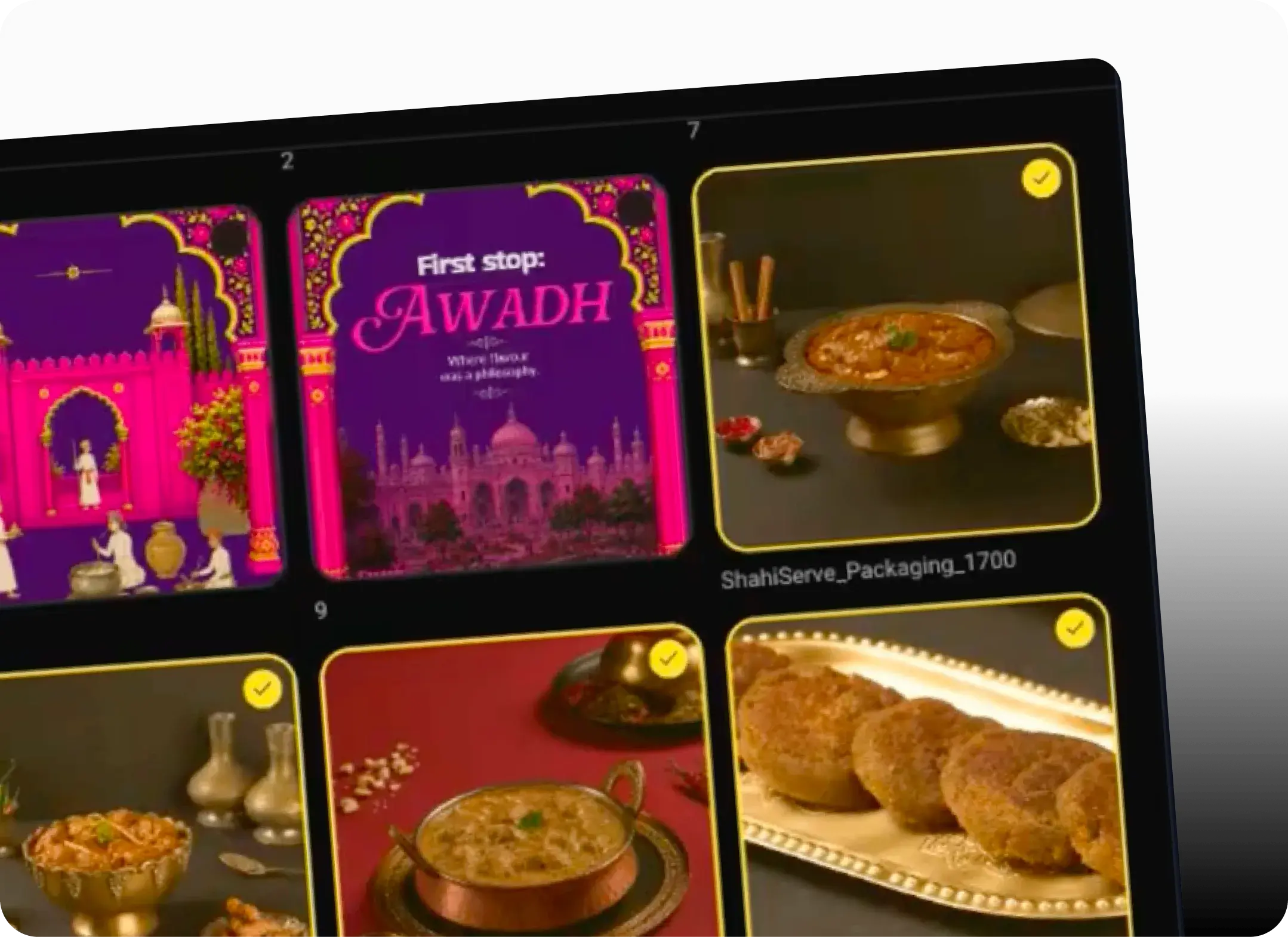 Food brand image assets organized inside LayerProof