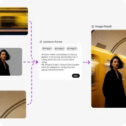 A node workflow turning one photo into many image outputs